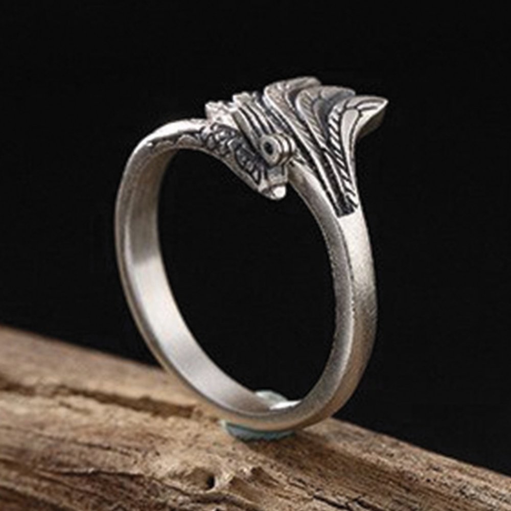 100% 925 Silver Phoenix Open Adjustable Ring